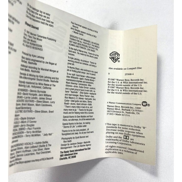 Randy Travis-Always And Forever-1987 Cassette-Warner Brothers-USA-Folk Country - Picture 10 of 11